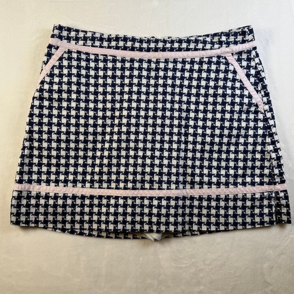 Black White Tweed‎ Skort Preppy Country Club Golf Tennis Quiet Luxury